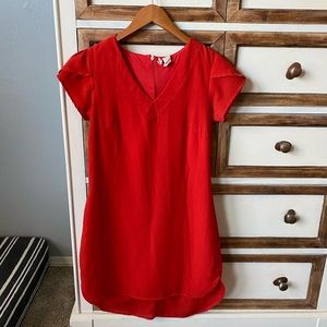2 for $25 EUC Japna Bright Red Cap Sleeve zip back dress